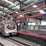 Metro rail is entering into the metro station