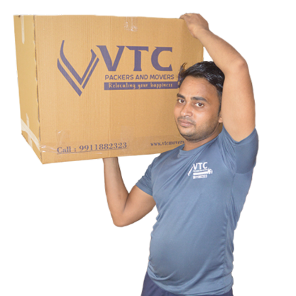 VTC Packers & Movers staff holing box of packed items